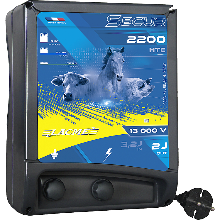 síťový zdroj elektrického ohradníku pro koně a skot Lacme Secur 2200 HTE