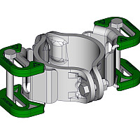 Zámek pro stájové brány JOURDAIN Surlock - dvojitý pro sloupek 102 mm