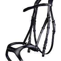 Uzdečka kožená - HKM Anatomic Sports černá