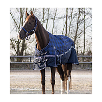 Nepromokavá deka - QHP modrá károvaná 50 g