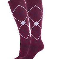 Jezdecké podkolenky ELT Argyle vínová