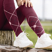 Jezdecké podkolenky ELT Argyle vínová