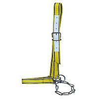 Ohlávka pro skot nylonová stahovací s řetízkem - žlutá