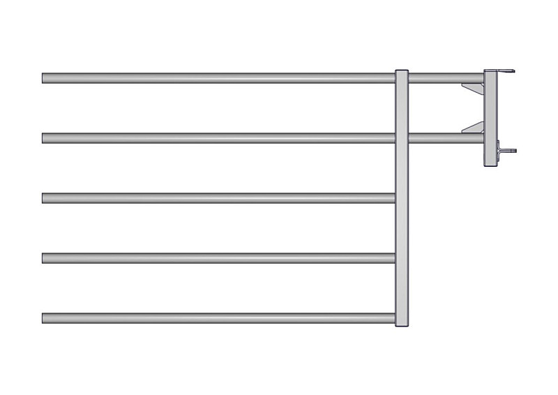 Výsuvný díl stájové 5-trubkové zábrany JOURDAIN EX5 - spodní otvor pro napáječku