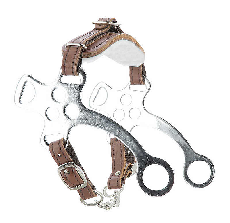 Hackamore METALAB chromované kožené tmavě hnědé