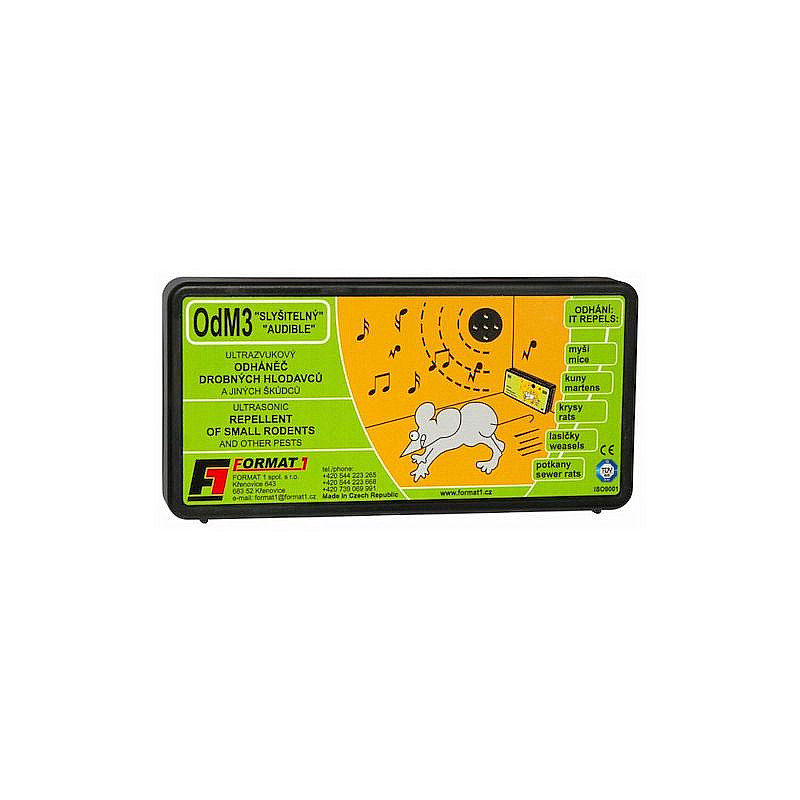 Plašič na myši a kuny OdM3 slyšitelný včetně adaptéru