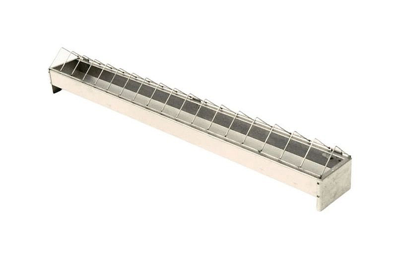 Žlabové krmítko pro drůbež 100 cm pozinkované mělké
