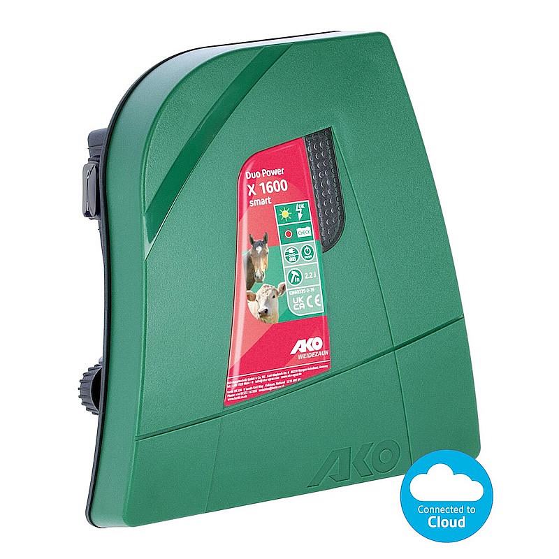 Kombinovaný zdroj pro elektrické ohradníky AKO DUO-Power X 1600 smart GPS 1,6 J