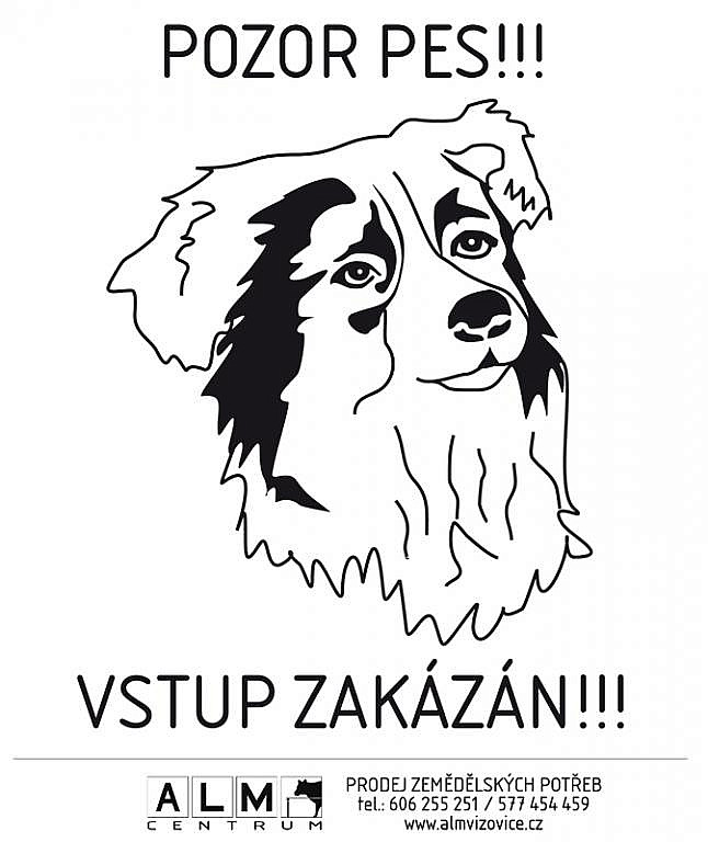 Plastová cedulka ALM - POZOR PES