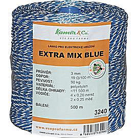 Ohradníkové lanko EXTRA MIX BLUE - 500 m
