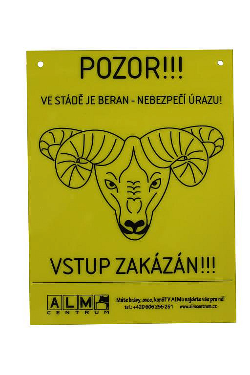 Výstražná cedulka ALM - POZOR BERAN 2019