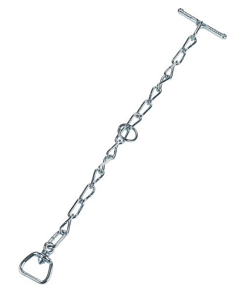 Fixační řetěz pro krční řemen pro telata - s D kroužkem a obrtlíkem 60 cm