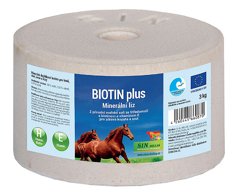 Minerální liz pro koně Biotin Plus