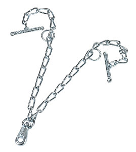 Fixační řetěz pro krční řemen pro skot - dvojitý s karabinou 70 cm