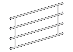 Střední část stájové 4-trubkové zábrany JOURDAIN EX4