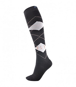 Jezdecké podkolenky ELT Karo černo-béžové vel. 35-38 cm