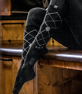 Jezdecké podkolenky ELT Argyle černo-modré