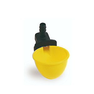 Napáječka misková zátěžová na klec 9 mm žlutá