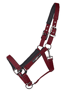 Ohlávka pro koně QHP Deluxe vínová