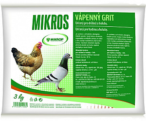 Doplňkové krmivo pro slepice MIKROS Vápenný grit 3 kg