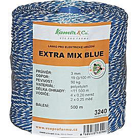 Ohradníkové lanko EXTRA MIX BLUE - 500 m