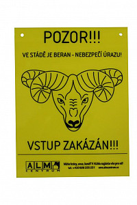 Výstražná cedulka ALM - POZOR BERAN 2019