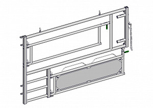 Pevná boční zábrana Jourdain - pro veterinární a inseminační box