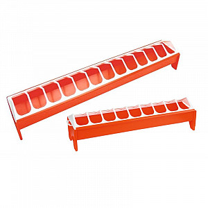 Krmítko pro kuřata žlabové plastové - bílooranžové